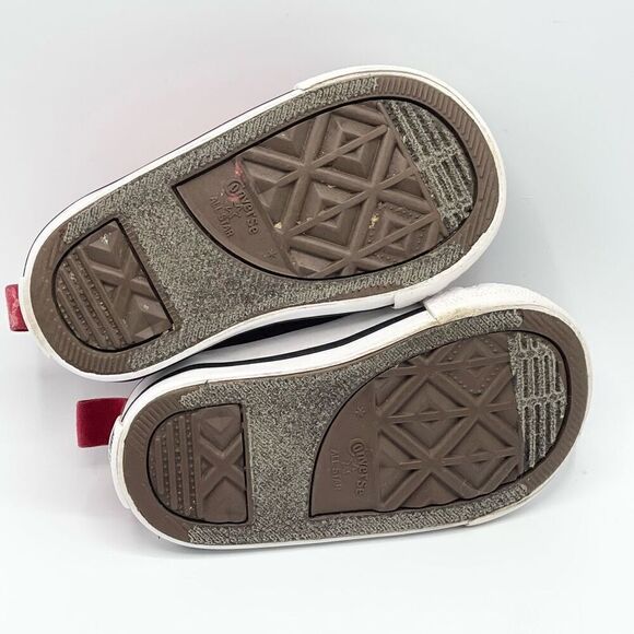 Converse All Star Fire Engine Red Canvas Side Aplix Sneaker - Toddler US 4 - Picture 7 of 8